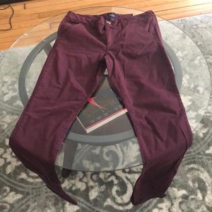 Burgundy Straight Leg Pants